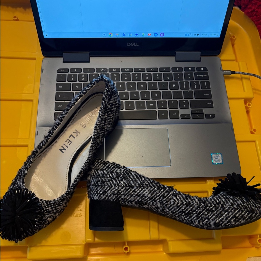 Calvin Klein Women's Black and White Heels